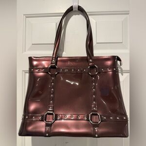 Beijo Shiny Burgundy Tote Bag